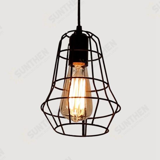 Retro Nordic Style E27 Metal Pendant Cage Light for Bar Coffee Shop Indoor Hanging Lamp Decor