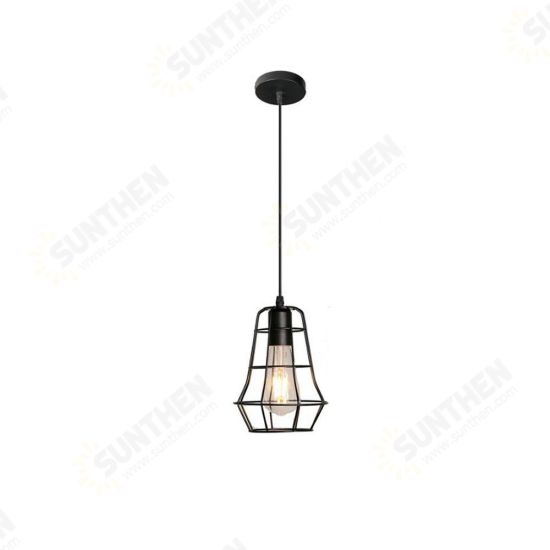 Retro Nordic Style E27 Metal Pendant Cage Light for Bar Coffee Shop Indoor Hanging Lamp Decor