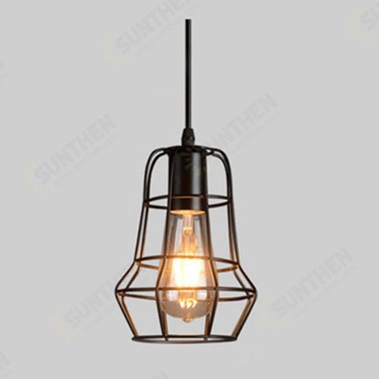 Retro Nordic Style E27 Metal Pendant Cage Light for Bar Coffee Shop Indoor Hanging Lamp Decor