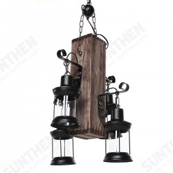 Rustic Wood 4 Heads Industrial Chandelier Iron Ceiling Lamp Pendant Light Rustic Wood 4 Heads Industrial Chandelier Iron Ceiling Lamp Pendant Light