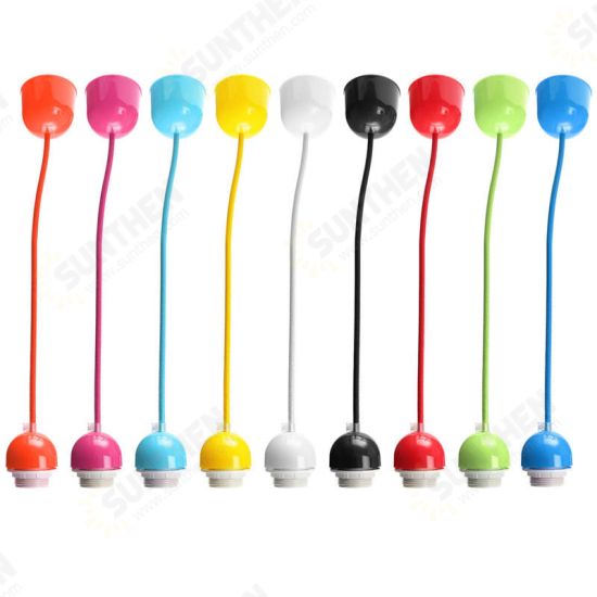 Silicone 1M E27 E26 ES Base Home Colorful Ceiling Pendant Lamp Light Bulb Holder Hanging