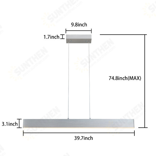 18W Direct Indirect LED Pendant Light Fixture, 3000K Daylight, UL Certified