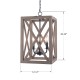 3-Light Candle Style Lantern Rectangle Chandelier With Wood Without Bulbs 3-Light Candle Style Lantern Rectangle Chandelier With Wood Without Bulbs