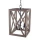 3-Light Candle Style Lantern Rectangle Chandelier With Wood Without Bulbs 3-Light Candle Style Lantern Rectangle Chandelier With Wood Without Bulbs