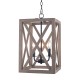 3-Light Candle Style Lantern Rectangle Chandelier With Wood Without Bulbs 3-Light Candle Style Lantern Rectangle Chandelier With Wood Without Bulbs
