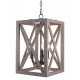 3-Light Candle Style Lantern Rectangle Chandelier With Wood Without Bulbs 3-Light Candle Style Lantern Rectangle Chandelier With Wood Without Bulbs