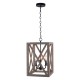 3-Light Candle Style Lantern Rectangle Chandelier With Wood Without Bulbs 3-Light Candle Style Lantern Rectangle Chandelier With Wood Without Bulbs