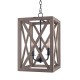 3-Light Candle Style Lantern Rectangle Chandelier With Wood Without Bulbs 3-Light Candle Style Lantern Rectangle Chandelier With Wood Without Bulbs