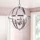 5-Light Candle Style Globe Chandelier Industrial Rustic Indoor Pendant Light Without Bulbs