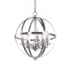 5-Light Candle Style Globe Chandelier Industrial Rustic Indoor Pendant Light Without Bulbs