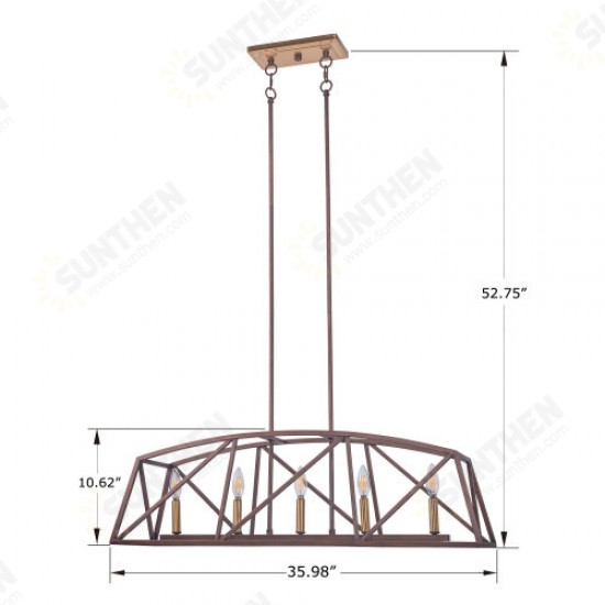 5-Light Candle Style Kitchen Island Linear Pendant 5-Light Candle Style Kitchen Island Linear Pendant