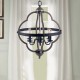 6-Light Candle Style Geometric Chandelier Industrial Rustic Indoor Pendant Light Without Bulbs