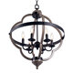 6-Light Candle Style Geometric Chandelier Industrial Rustic Indoor Pendant Light Without Bulbs