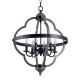 6-Light Candle Style Geometric Chandelier Industrial Rustic Indoor Pendant Light Without Bulbs