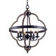 6-Light Candle Style Geometric Chandelier Industrial Rustic Indoor Pendant Light Without Bulbs