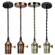 Vintage Ceiling Rose Braided Pendant Fabric Flex Lamp Holder Fitting Light Kit Vintage Ceiling Rose Braided Pendant Fabric Flex Lamp Holder Fitting Light Kit