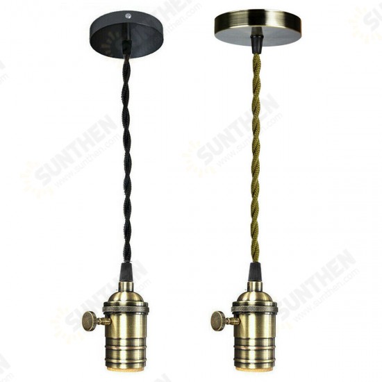 Vintage Ceiling Rose Braided Pendant Fabric Flex Lamp Holder Fitting Light Kit Vintage Ceiling Rose Braided Pendant Fabric Flex Lamp Holder Fitting Light Kit