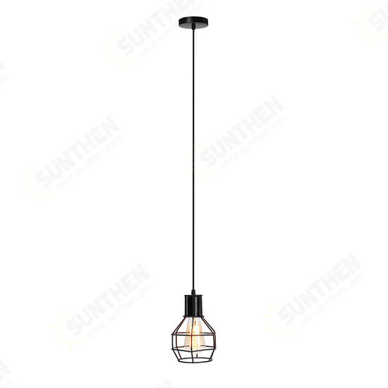 Vintage Industrial Pendant Ceiling Light Lamp Shade Metal Cage Black Cafe Loft Bar