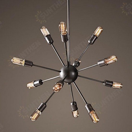 Vintage Industrial Pendant Light Ceiling Sputnik E27 12 Heads Edison Light Chandelier