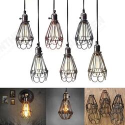 Vintage Pendant Trouble Light Bulb Guard Cage Ceiling Hanging Lampshade Fixture For Indoor Lighting Vintage Pendant Trouble Light Bulb Guard Cage Ceiling Hanging Lampshade Fixture For Indoor Lighting