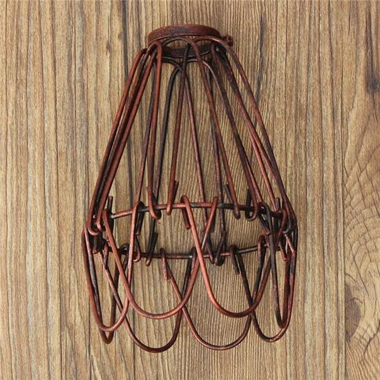 Vintage Pendant Trouble Light Bulb Guard Cage Ceiling Hanging Lampshade Fixture For Indoor Lighting