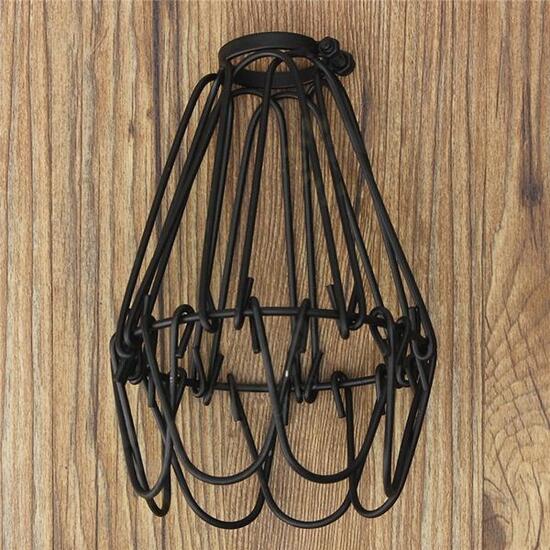 Vintage Pendant Trouble Light Bulb Guard Cage Ceiling Hanging Lampshade Fixture For Indoor Lighting