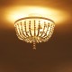 Wooden Bead Chandelier Lighting Fixture Retro Wood Ceiling Pendant Light White Without Bulbs