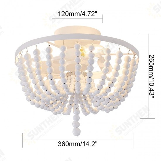 Wooden Bead Chandelier Lighting Fixture Retro Wood Ceiling Pendant Light White Without Bulbs Wooden Bead Chandelier Lighting Fixture Retro Wood Ceiling Pendant Light White Without Bulbs