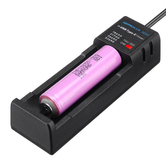 SC01 Type-C 2A Quick Charge USB Battery Charger Li-ion/IMR/INR/ICR Charger For 18650 20700 21700 26650 Cell