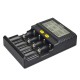 C4 4-Slots Smart Battery Charger With LCD Screen Display Support DC12V (Car Charging) & AC90-260V Charging Suitable For Li-ion/IMR/INR/ICR/LiFePO4/Ni-MH/Ni-Cd Battery