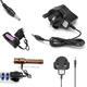 Universal 3.5mm UK Plug Charger For LED Flashlight Headlight 93.5cm