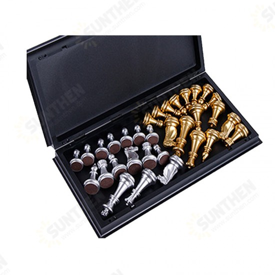 32PCS Medieval Chess Set With High Quality Chessboard Gold Silver Chess Pieces Magnetic Board Game Chess Figure Sets