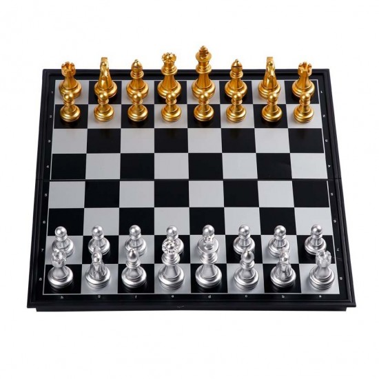 32PCS Medieval Chess Set With High Quality Chessboard Gold Silver Chess Pieces Magnetic Board Game Chess Figure Sets