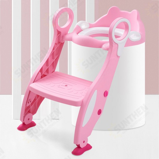 Baby Toddler Toilet Trainer Potty with Adjustable Ladder Safety Seat Chair Step