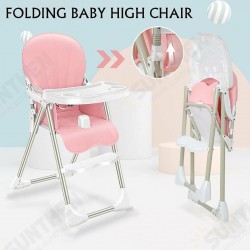 Portable Folding Baby High Chair Adjustable Plate Lockable Wheels PU Seat with Environmental Protection Material Stable for Kids Portable Folding Baby High Chair Adjustable Plate Lockable Wheels PU Seat with Environmental Protection Material Stable for Kids