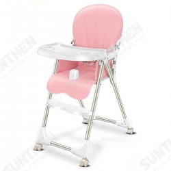 Portable Folding Baby High Chair Adjustable Plate Lockable Wheels PU Seat with Environmental Protection Material Stable for Kids Portable Folding Baby High Chair Adjustable Plate Lockable Wheels PU Seat with Environmental Protection Material Stable for Kids