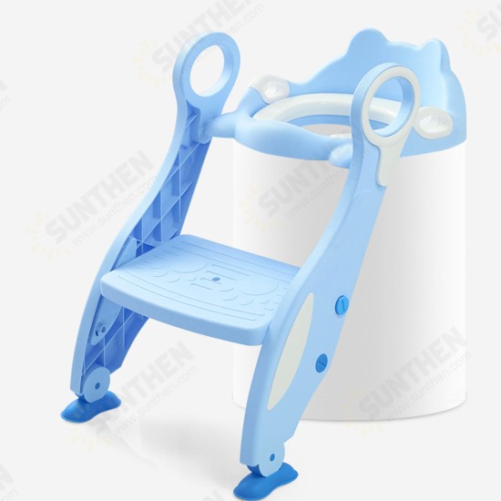 Foldable Kids Potty Trainer Child Baby Toilet Training Seat W/ Step Ladder Stool