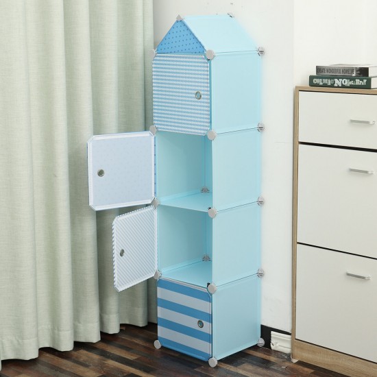 Children Wardrobe Contracted Storage Cabinet Contemporary Plastic Assembly Baby Closet