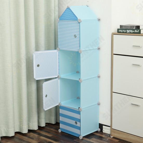 Children Wardrobe Contracted Storage Cabinet Contemporary Plastic Assembly Baby Closet