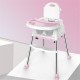 3 in 1 Adjustable Baby High Chair Table Convertible Play Seat Toddler Feeding with Tray Wheel