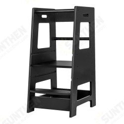 Toddler Tower Kids Kitchen Step Stool Child Standing Tower with 3 Adjustable Heights Platform and Safety Rail Wooden Child Kitchen Step Stool for Kitchen Counter and Bathroom Sink Toddler Tower Kids Kitchen Step Stool Child Standing Tower with 3 Adjustable Heights Platform and Safety Rail Wooden Child Kitchen Step Stool for Kitchen Counter and Bathroom Sink