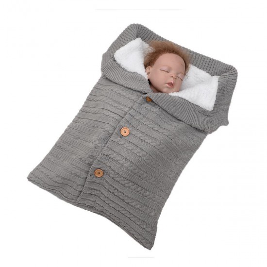 Baby Stroller Sleeping Bag Warm Knitting Soft Sleeping Blanket Outdoor Windproof Cold-Proof