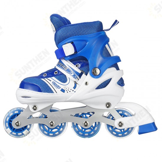 Children's Adjustable Skates Full Set Single Flash Ice Skate Shoes for Boys and Girls Inline Skates for Beginners