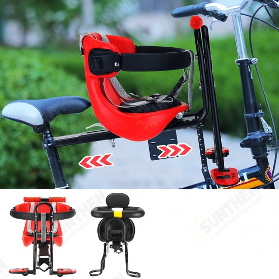 Folding Child Bicycle Safety Seat Mountain Road Bike Front Chair Saddle Kids Soft Cushion