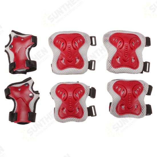 6PCS/ Set Adult Children Knee/Elbow/Wrist Pads Protective Gears for Skateboard Bicycle Ice Inline Roller Skate Protector Kids Scooter