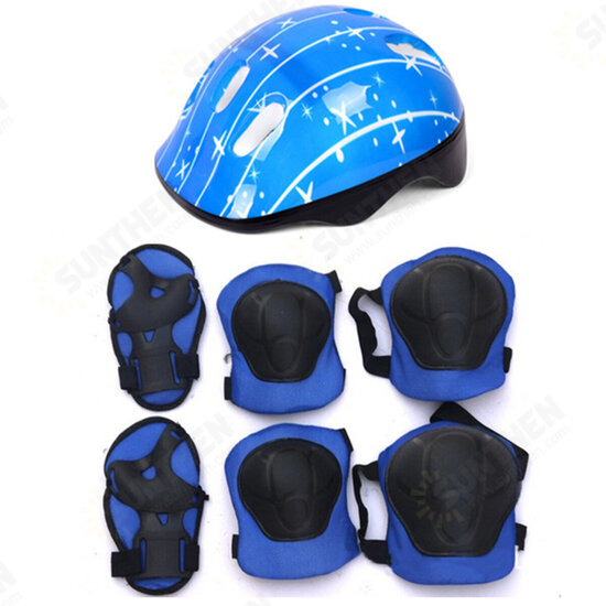 7 IN 1 Kids's Balance Bike Helmet Kits With Protect Knee Wrist Elbow Pads Roller Skating Protective Equipment For Toddlers 4-16 Years Old Children