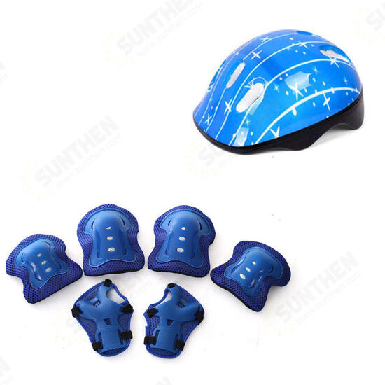 7Pcs Children Cycling Skating Skateboard Bike Helmet Elbow Knee Hand Pads Sports Protective Gear