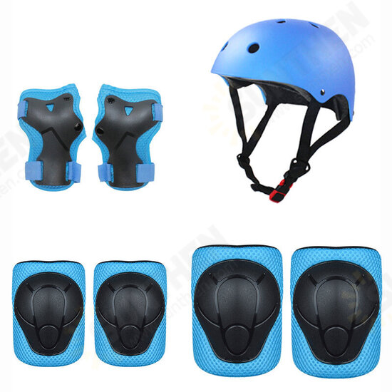 7Pcs/Set Kids Sport Protetive Kit Children Bicycle Helmet + Knee Wrist Guard + Elbow Pad Set For Roller Skating Mountain Road Bike Cycling