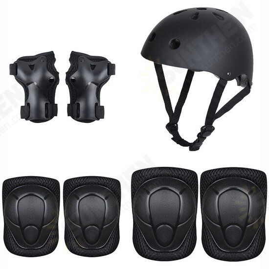 7Pcs/Set Kids Sport Protetive Kit Children Bicycle Helmet + Knee Wrist Guard + Elbow Pad Set For Roller Skating Mountain Road Bike Cycling