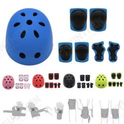 7Pcs/Set Kids Sport Protetive Kit Children Bicycle Helmet + Knee Wrist Guard + Elbow Pad Set For Roller Skating Mountain Road Bike Cycling 7Pcs/Set Kids Sport Protetive Kit Children Bicycle Helmet + Knee Wrist Guard + Elbow Pad Set For Roller Skating Mountain Road Bike Cycling